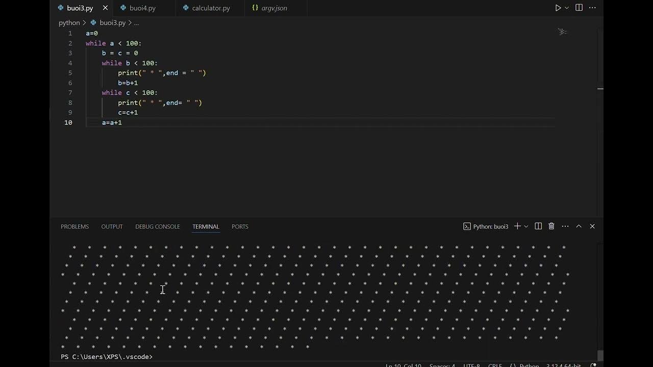how to make a starry night using python in visual studio code - YouTube