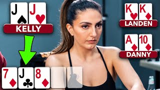 Kelly Minkin Top Set vs KK vs Nut Flush Draw♠ Live at the Bike!