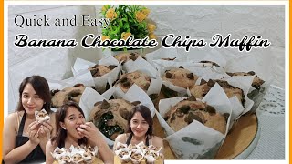 How to make Banana Chocolate Chips Muffin | Moist and Fluffy Muffin / Quick and Easy Recipe
