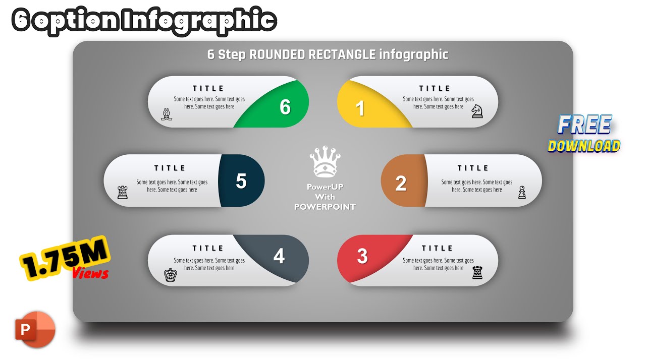 ออกแบบพ้อย  New 2022  9.PowerPoint 6 Step Template | Graphic illustrator | Free Download | ppt kaise banaye