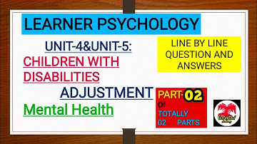 Learner Psychology||Unit 04&05||PART02||One Mark Question