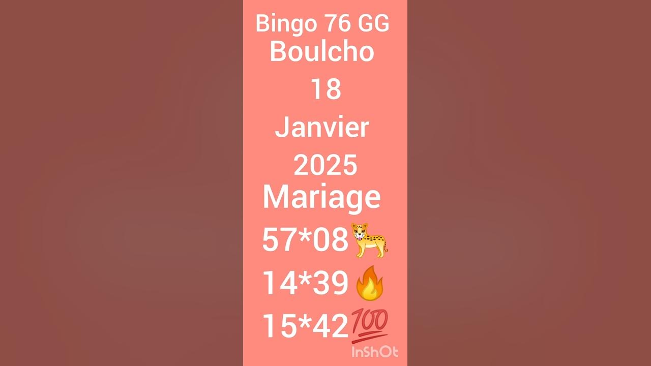Bingo 👉 76 GG Boulcho 🔥💥 pou tiraj midi fL NY GG 18 Janvier 2025 - YouTube