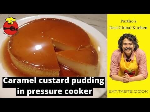 Caramel custard pudding in pressure cooker | how to make caramel custard pudding