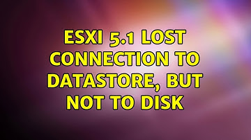 ESXi 5.1 lost connection to Datastore, but not to Disk