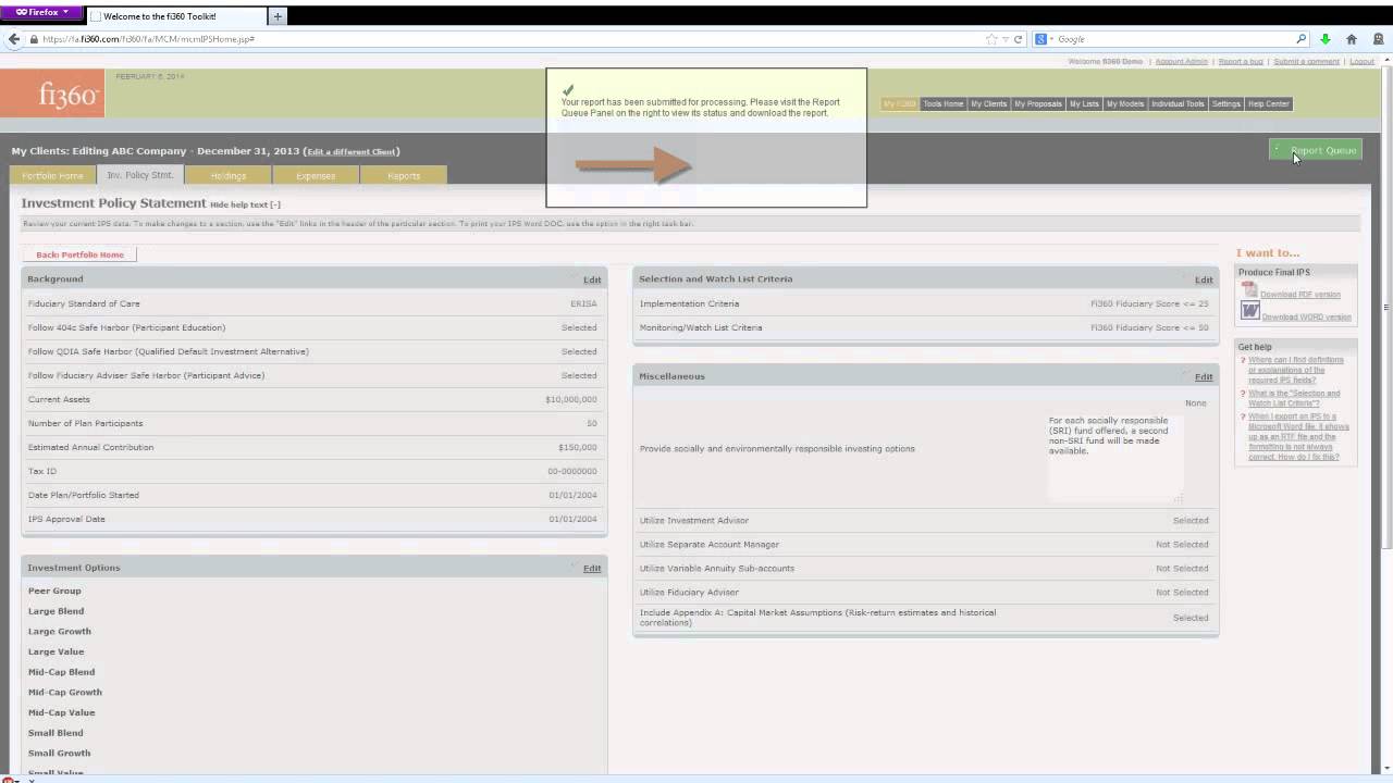 Establishing Plan Expectations and Monitoring Funds with the fi360