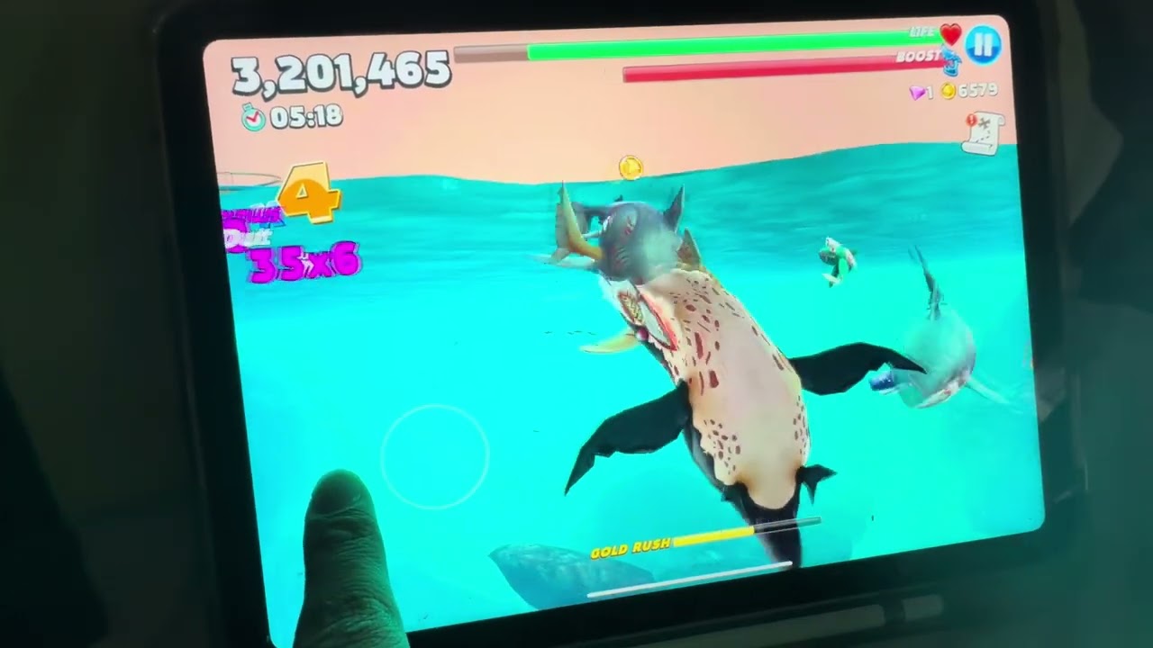 ￼I’am Playing Hungry Shark World Game Zombie SHARK 