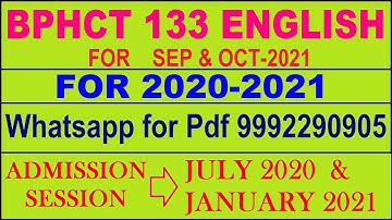BPHCT 133 Solved Assignment 2020-21 in English Pdf @40rs 9992290905.  .