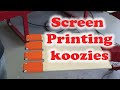 Screen Printing koozies with specitalty pallet from Action Engineering.