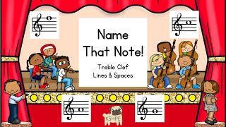Name That Note Treble Clef Lines and Spaces, Music Theory, Elementary Classroom, Musical Flashcards! screenshot 1