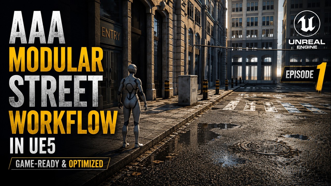 AAA Modular Street Workflow in UE5 | Game-Ready & Optimized #tutorial # ...