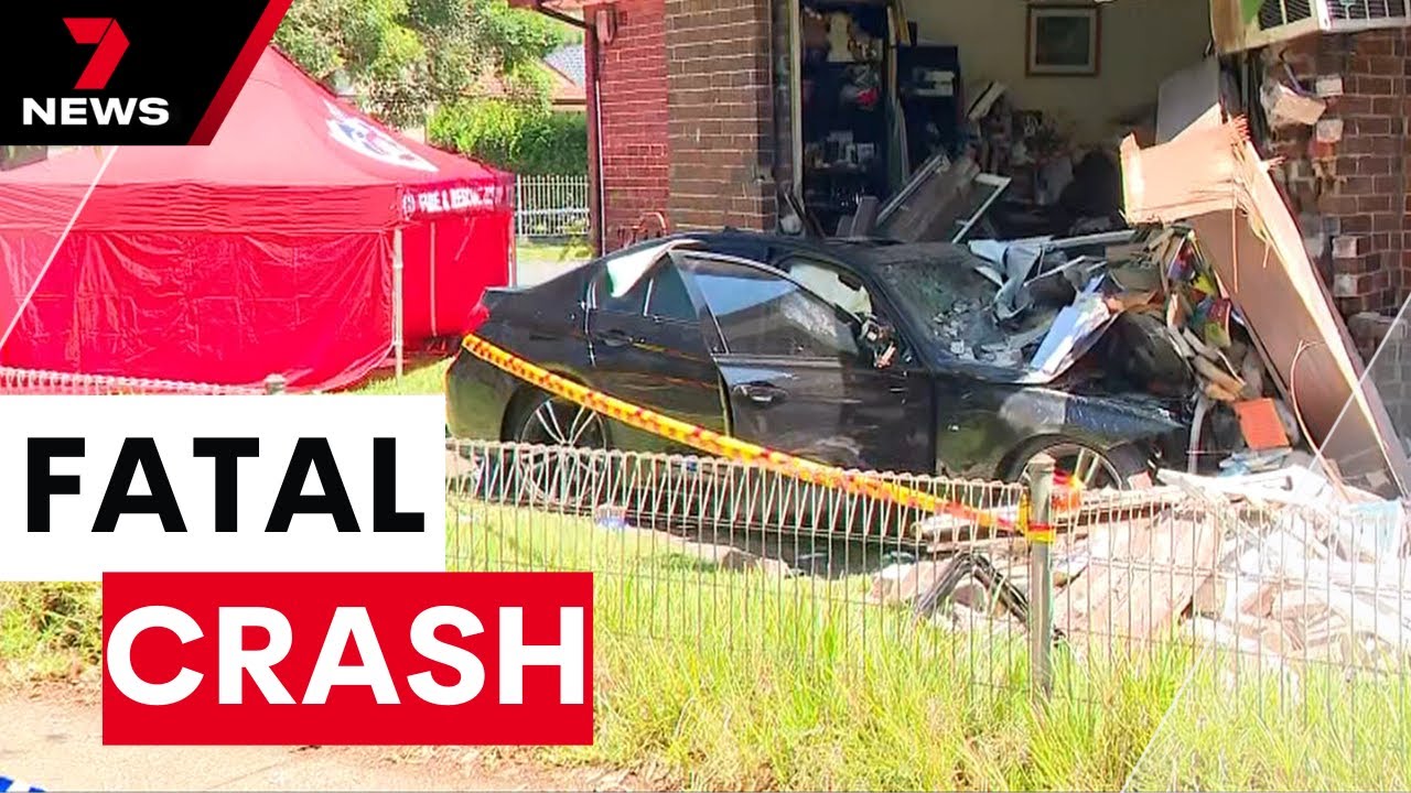 Elderly woman dies after car crashes into Belfield home | 7NEWS - YouTube