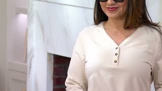 Denim & Co. Essentials Perfect Jersey Henley Knit Top on QVC