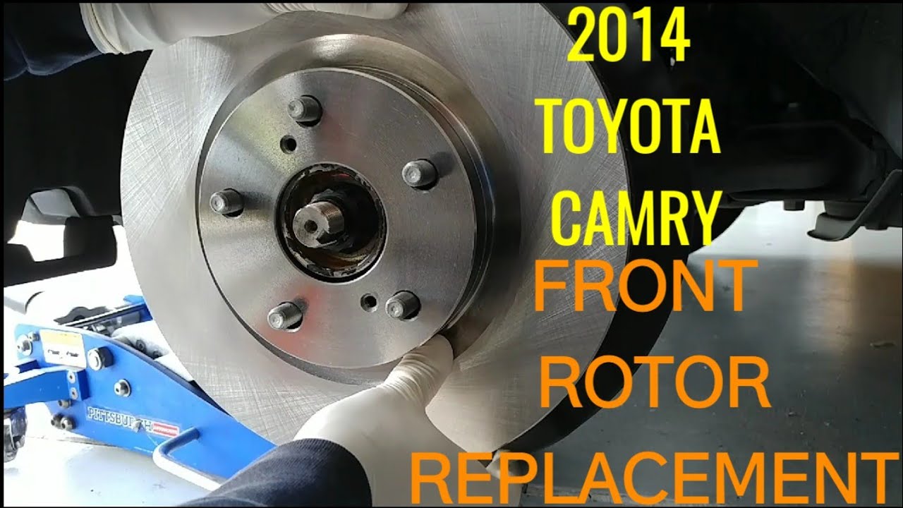 How to replace 2014 toyota camry front rotor - YouTube