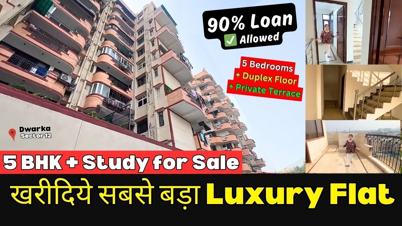 Big Duplex Flat, 5 BHK + Study Luxury Flat with Terrace, Dwarka Sector 12, Delhi (Classic Apartment)