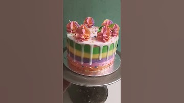 Thumbnail of rainbow cake #music #song #cakedecorating #cake