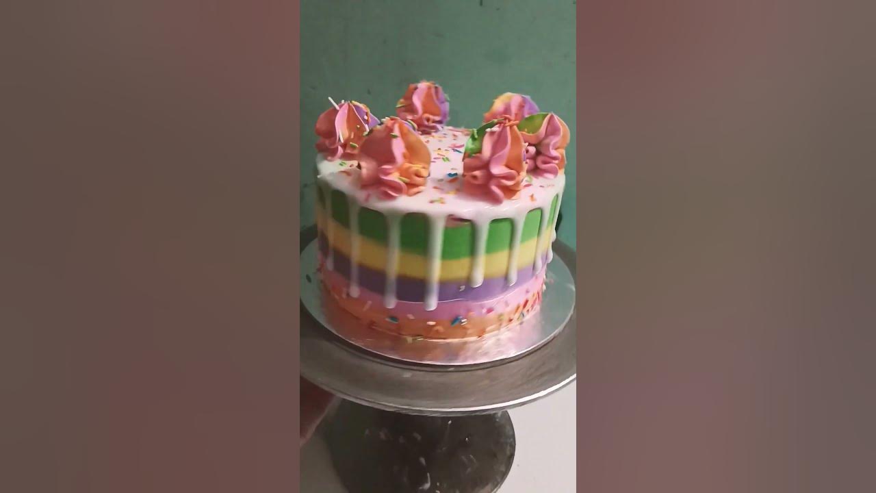 rainbow cake #music #song #cakedecorating #cake