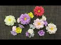 Two simple ribbons flowers/Dos flores simples de cintas/Два простых цветочка из ленты шириной 2.5 см