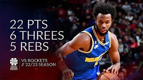 Andrew Wiggins 22 pts 6 threes 5 rebs vs Rockets 22/23 season