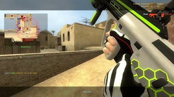 CS Source Dust 2, 8 expert vs 16 normal bots, 15 round win match as a CT force.