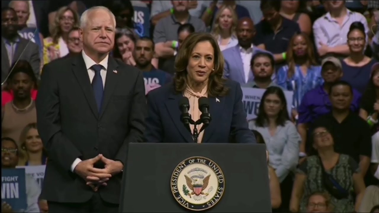 Kamala Harris And Tim Walz Speak At Their First Rally Together - YouTube