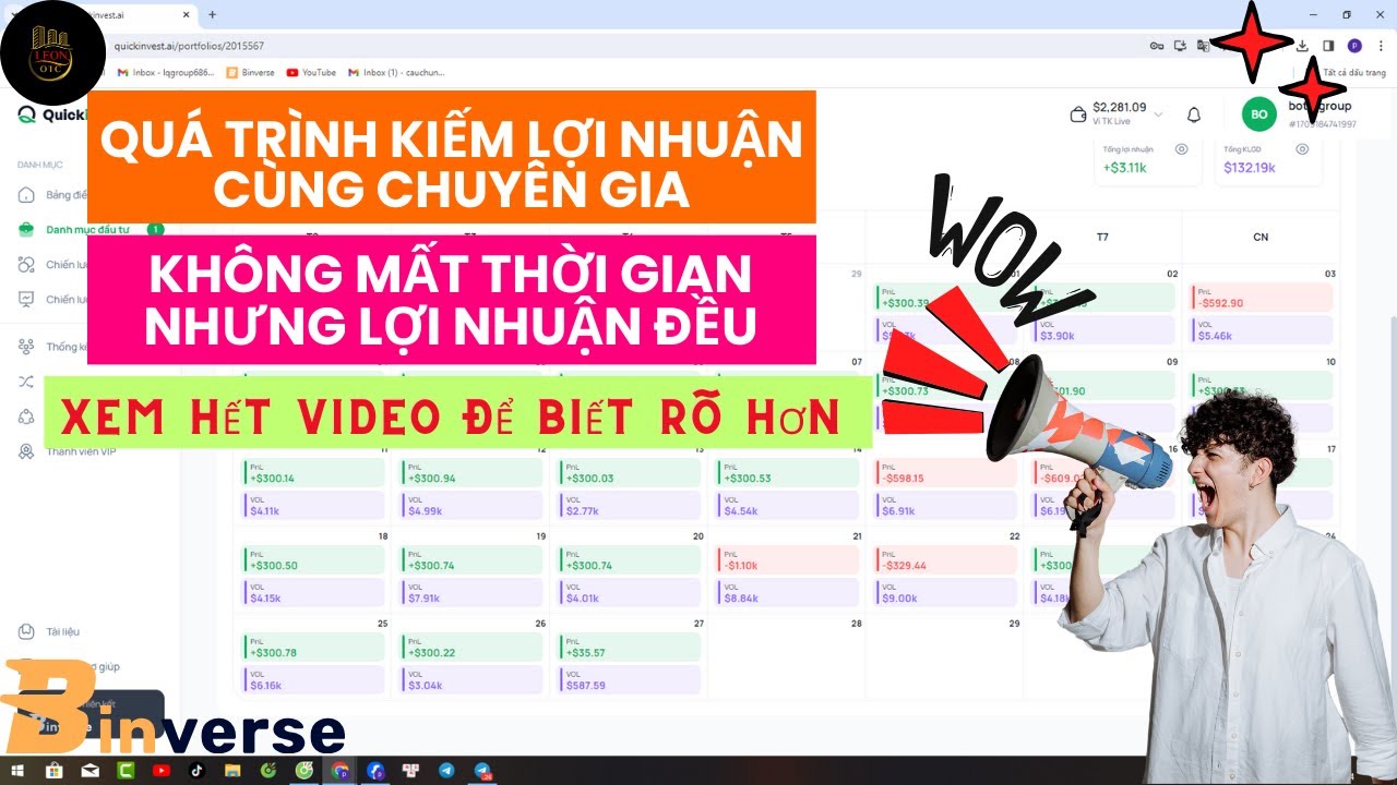 Coppy trade binverse cùng kiếm lợi nhuận với chuyên gia ( phần 3) | kiếm tiền online