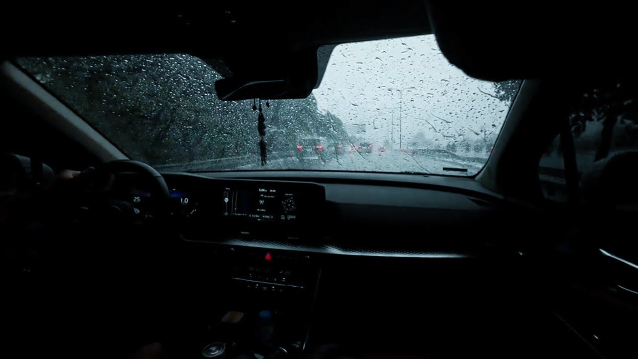 Driving in the Heavy Rain at Night | Rain sounds in Car help You Relax ...