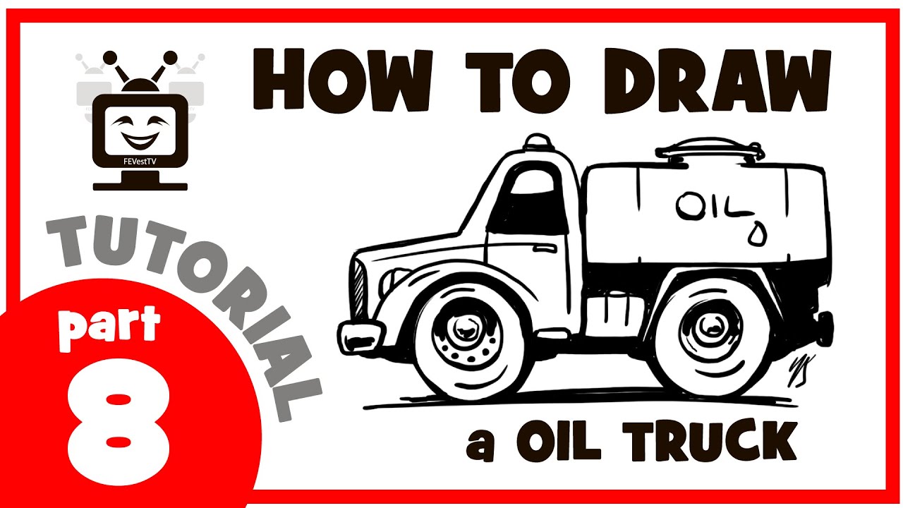 How to draw a oil truck. Part 8. Мастер класс. Как нарисовать грузовик