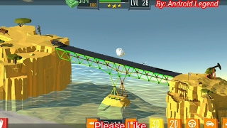 Build a Bridge Level 28 Android 3 star walk-through