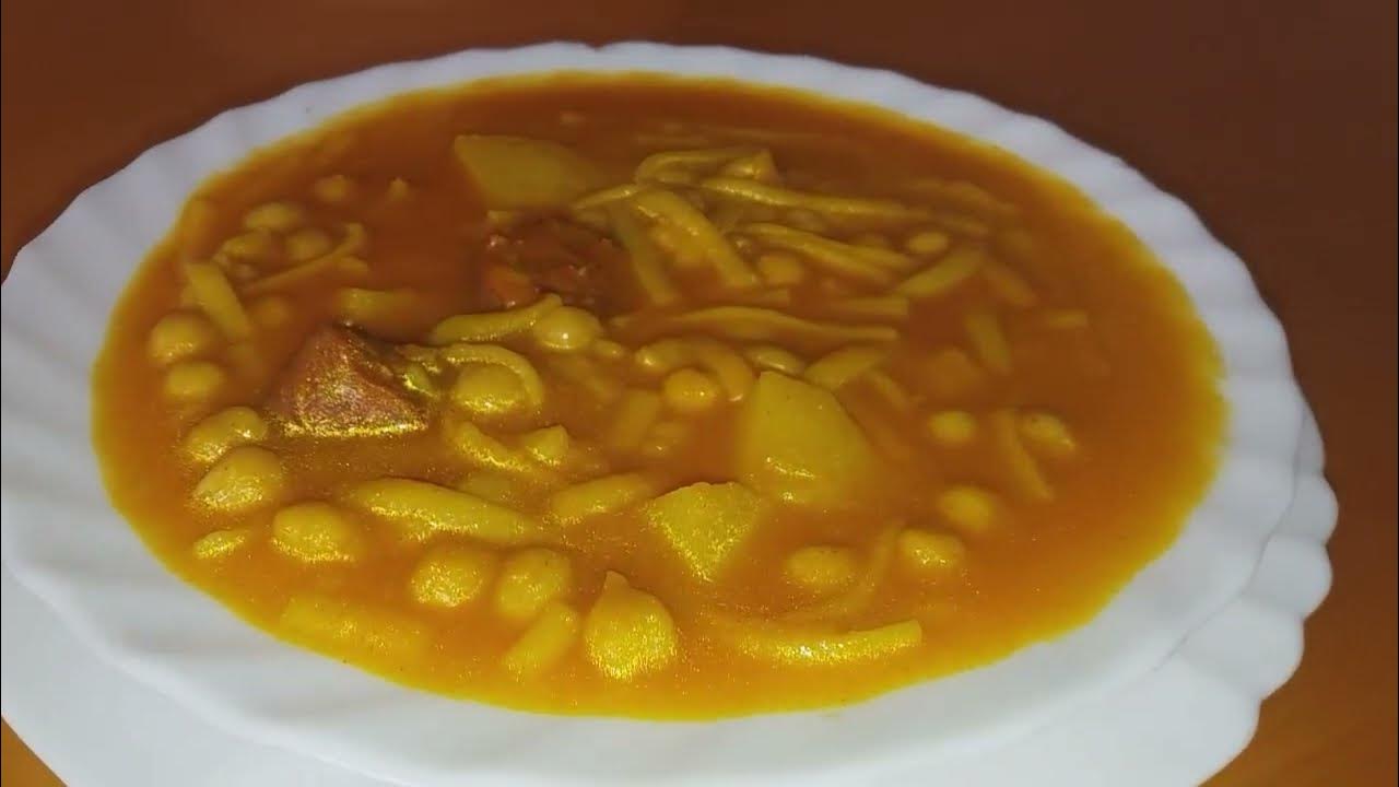 Rancho Canario( potaje de garbanzos,chorizo,papas y pasta) - YouTube