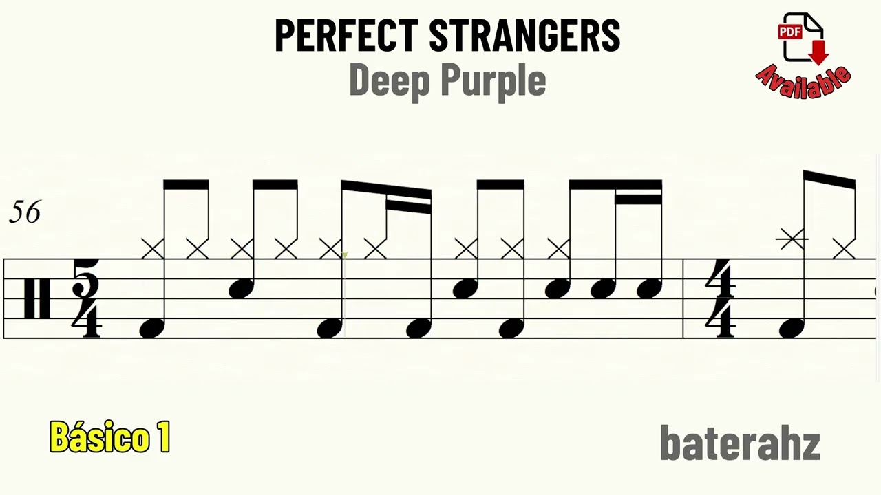 Perfect strangers - Deep Purple DRUM SCORE 97 Bpm - YouTube