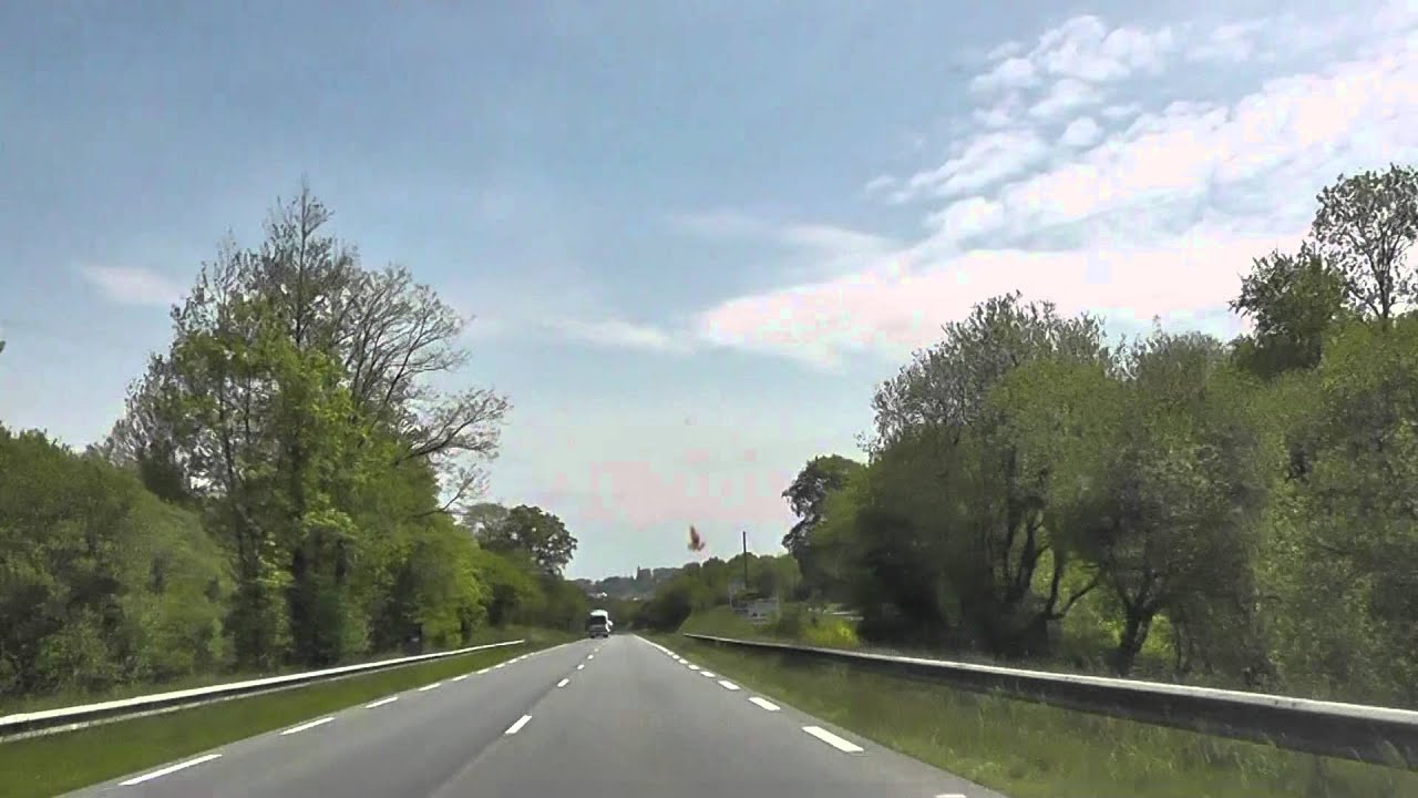 Driving On The N164 Between Lanhellen & Rostrenen, Côtes-d'Armor, Brittany, France 21st May 2012