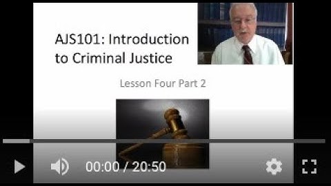 AJS101: Introduction to Criminal Justice Course -  Lesson 4 Lecture (Part 2 of 2 parts)