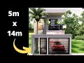😍👉2 STOREY HOUSE PLAN |MODERN HOUSE INTERIOR DESIGN |5m x 14m