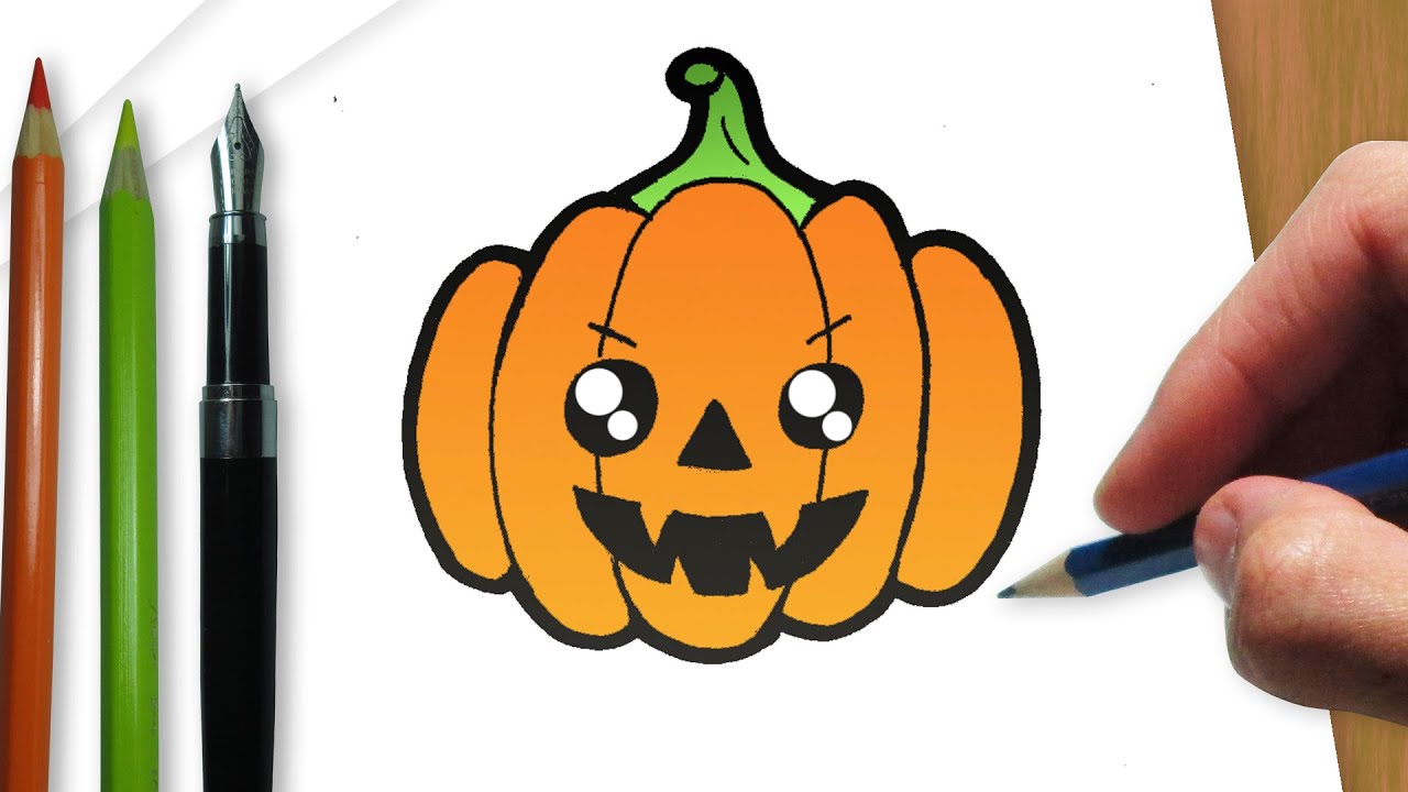 Como desenhar uma abóbora de Halloween