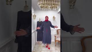 Puantiyeli Elbise - Büyük Beden - Emsale Tesettür Giyim