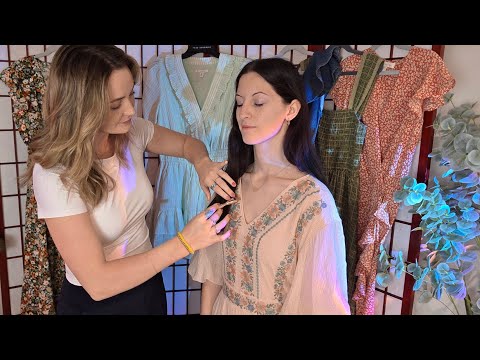 ASMR 1 Hour Dress Fitting With Fabric Sounds | Fixing, Brushing, Lint Rolling & Adjustments