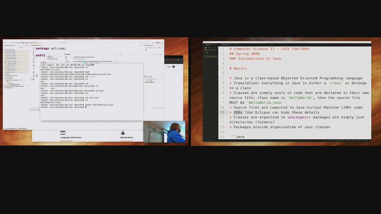 Lecture 1.2 - Intro to Java (2020/01/16) - YouTube