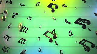 Music Notes Background Loop - Green Screen Motion Graphics Animated Background Copyright Free