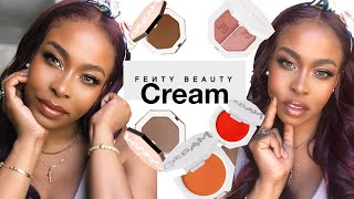 Fenty Beauty Cream Blush & Bronzer Review Tutorial on Textured Dark Skin. Fuego Flush & Daiquiri Dip