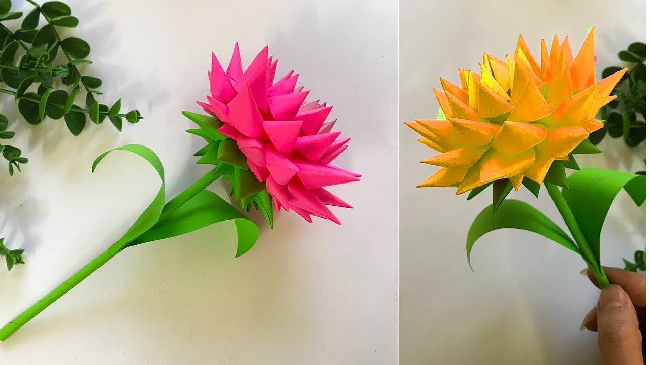 How To Make Beautiful and Easy 3D Paper flower | 3D Paper flower step ...