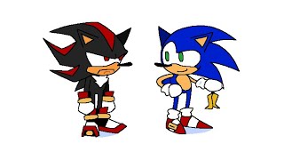 Shadow seeing Sonic in SXS GENERATIONS
