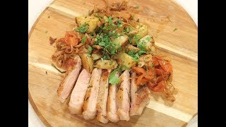 Sarah Tiong’s Pork Loin Steak with Crushed Crispy Potatoes