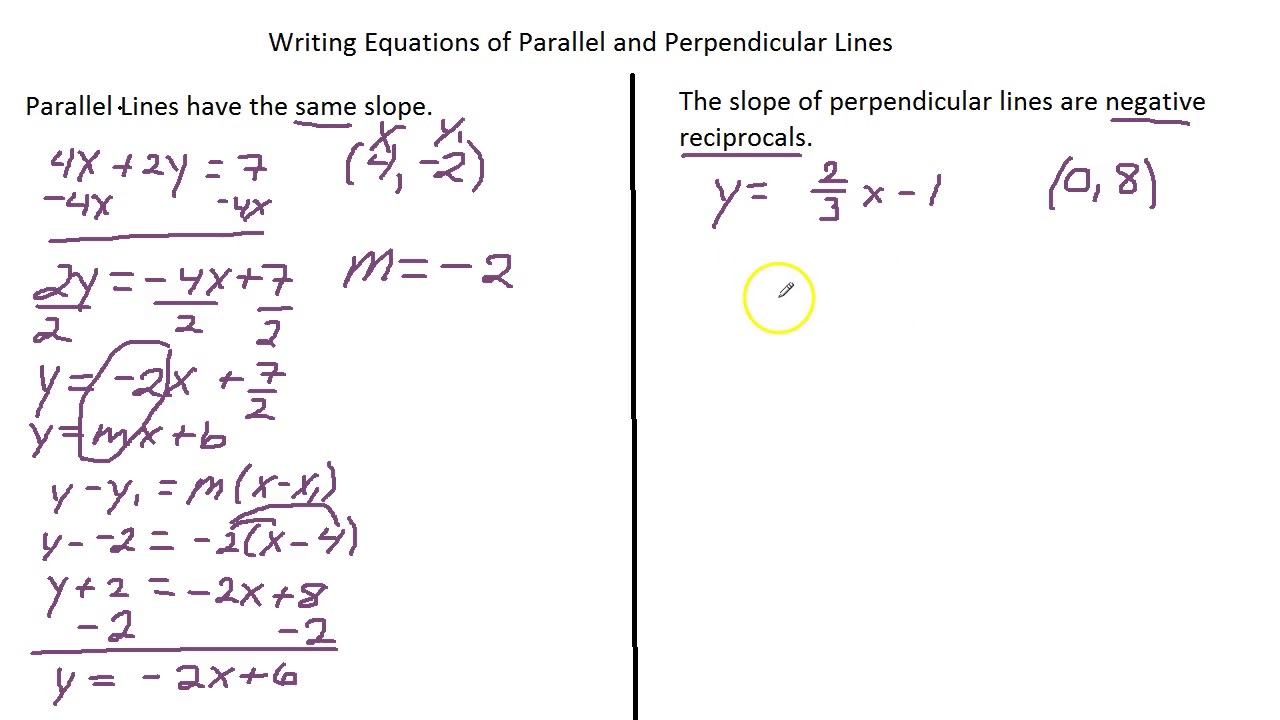 Writing Equations of Parallel and Perpendicular Lines