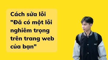 Cách sửa lỗi "Đã có một lỗi nghiêm trọng trên trang web của bạn" trên website WordPress