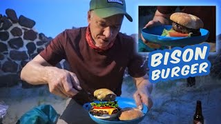 I Camped in a Abandoned PONY Express Station | Gourmet Buffalo BURGER!