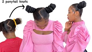 HOW TO; 2 PONYTAIL BUNS KNOT |WAVY STYLE BUN KNOT|