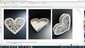 Corel Draw Tips & Tricks Finger Joint Heart Box and how to change wood Thickness part 3 Photos
