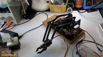 Visuino Control Arduino Robotic Arm with servos