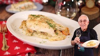 Stuffed Flounder with Scallops and Shrimp Recipe