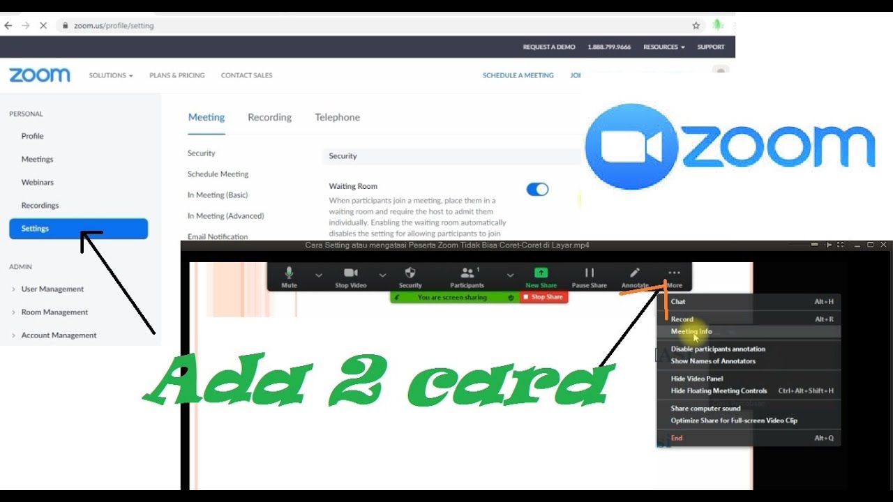 Cara Setting atau mengatasi Peserta Zoom Tidak Bisa Coret Coret di